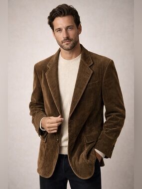 Country Classics Ivy Crew Brown Corduroy Sport Coat Blazer 42L